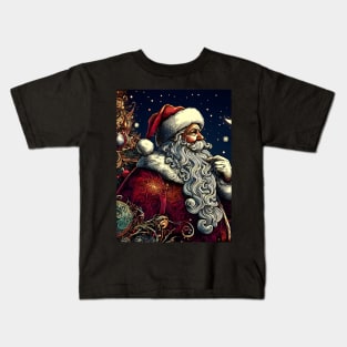 Captivating Christmas: Unleash Cheer with Unique Santa Claus Illustrations! Kids T-Shirt